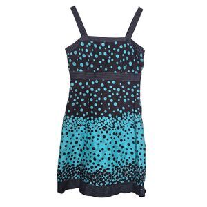 Kim Rogers Brown & Blue Polka Dot Dress Twee Y2K Vintage Plus Size 14